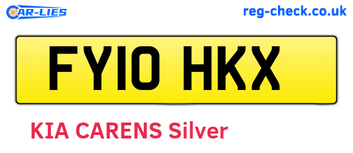 FY10HKX are the vehicle registration plates.