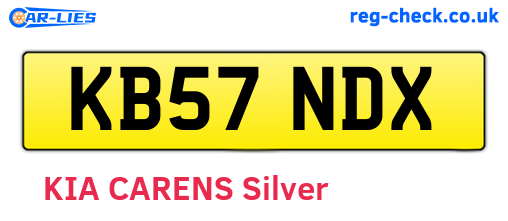 KB57NDX are the vehicle registration plates.