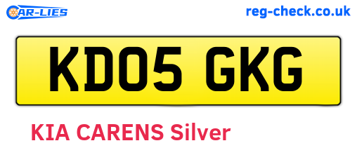 KD05GKG are the vehicle registration plates.