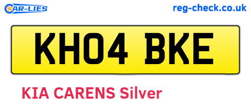 KH04BKE are the vehicle registration plates.
