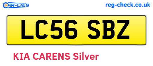LC56SBZ are the vehicle registration plates.
