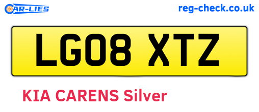 LG08XTZ are the vehicle registration plates.