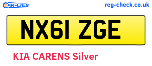 NX61ZGE are the vehicle registration plates.