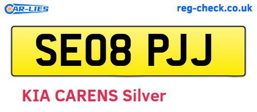 SE08PJJ are the vehicle registration plates.