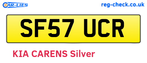 SF57UCR are the vehicle registration plates.