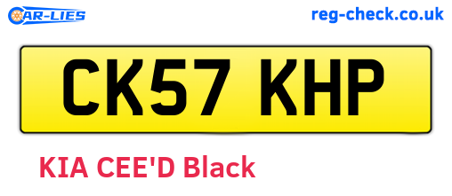 CK57KHP are the vehicle registration plates.