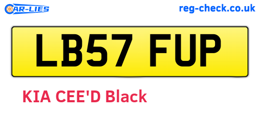 LB57FUP are the vehicle registration plates.
