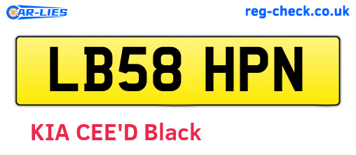 LB58HPN are the vehicle registration plates.
