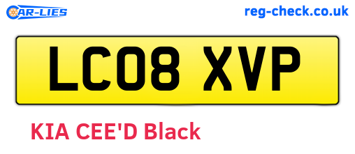 LC08XVP are the vehicle registration plates.
