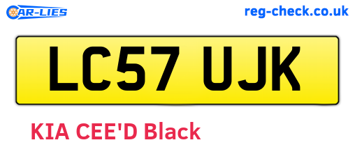 LC57UJK are the vehicle registration plates.
