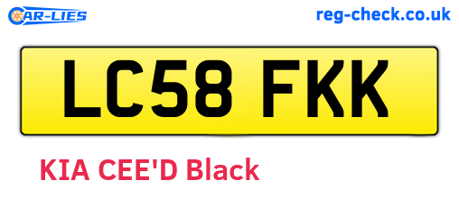 LC58FKK are the vehicle registration plates.