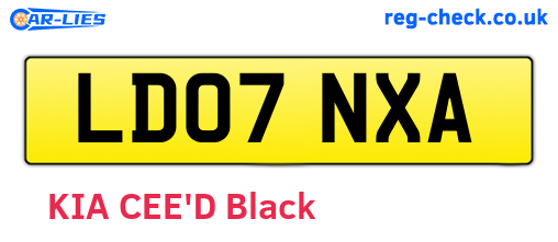 LD07NXA are the vehicle registration plates.