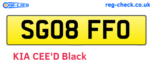 SG08FFO are the vehicle registration plates.