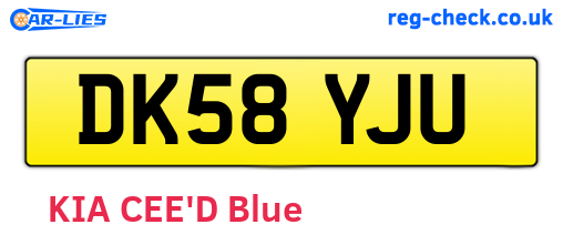 DK58YJU are the vehicle registration plates.