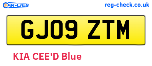 GJ09ZTM are the vehicle registration plates.