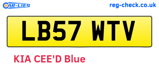 LB57WTV are the vehicle registration plates.