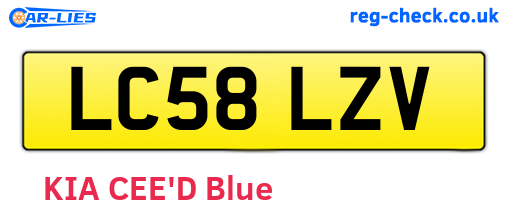 LC58LZV are the vehicle registration plates.