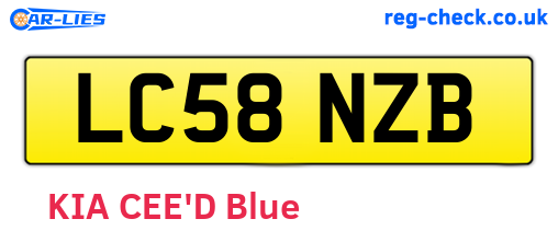 LC58NZB are the vehicle registration plates.