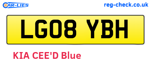 LG08YBH are the vehicle registration plates.