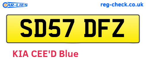 SD57DFZ are the vehicle registration plates.