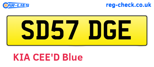 SD57DGE are the vehicle registration plates.
