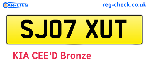 SJ07XUT are the vehicle registration plates.