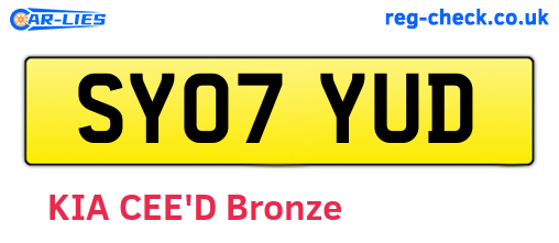 SY07YUD are the vehicle registration plates.