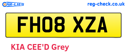 FH08XZA are the vehicle registration plates.