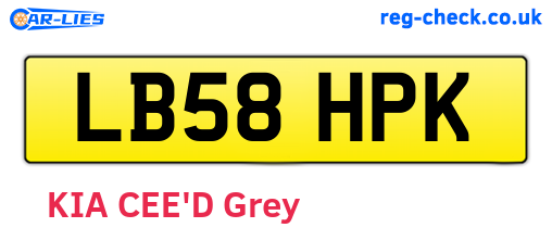 LB58HPK are the vehicle registration plates.