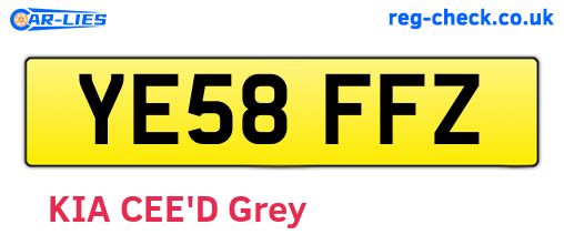 YE58FFZ are the vehicle registration plates.