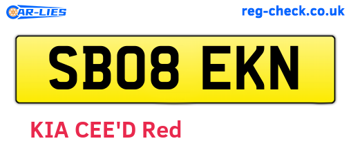 SB08EKN are the vehicle registration plates.