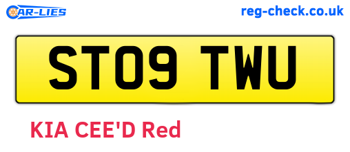 ST09TWU are the vehicle registration plates.