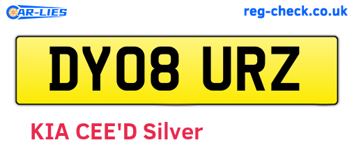 DY08URZ are the vehicle registration plates.