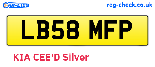 LB58MFP are the vehicle registration plates.