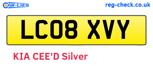 LC08XVY are the vehicle registration plates.