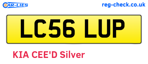 LC56LUP are the vehicle registration plates.