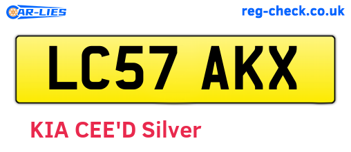 LC57AKX are the vehicle registration plates.