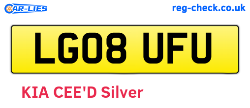 LG08UFU are the vehicle registration plates.