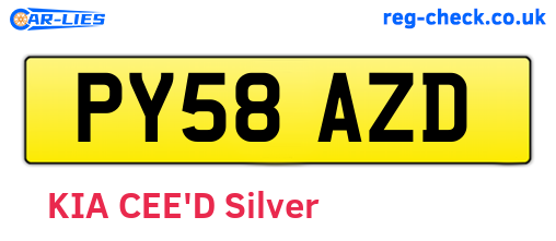 PY58AZD are the vehicle registration plates.