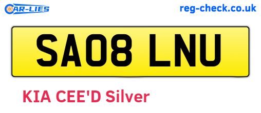 SA08LNU are the vehicle registration plates.