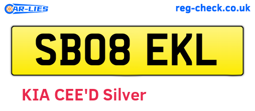 SB08EKL are the vehicle registration plates.