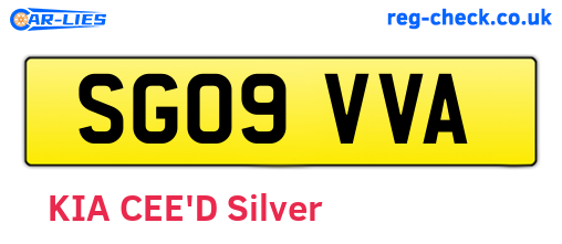 SG09VVA are the vehicle registration plates.