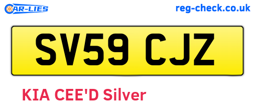 SV59CJZ are the vehicle registration plates.