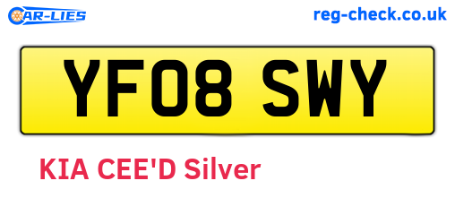 YF08SWY are the vehicle registration plates.