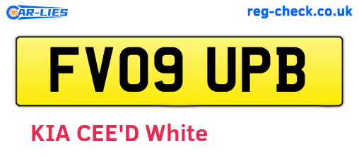 FV09UPB are the vehicle registration plates.