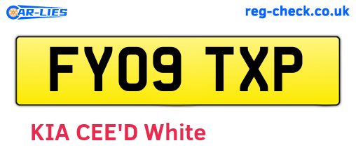 FY09TXP are the vehicle registration plates.