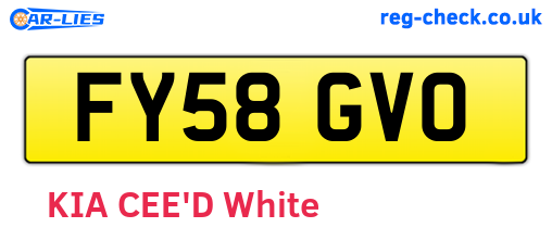 FY58GVO are the vehicle registration plates.