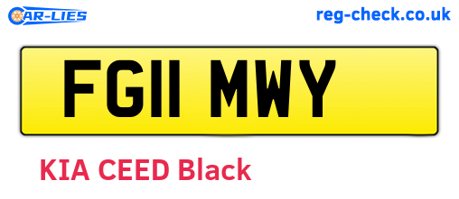 FG11MWY are the vehicle registration plates.