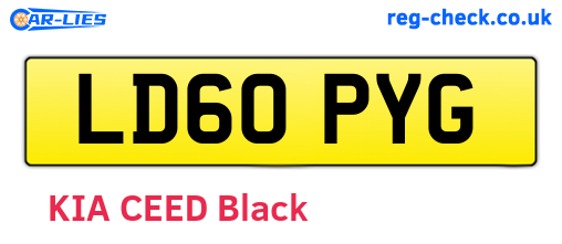 LD60PYG are the vehicle registration plates.