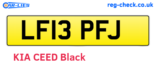 LF13PFJ are the vehicle registration plates.